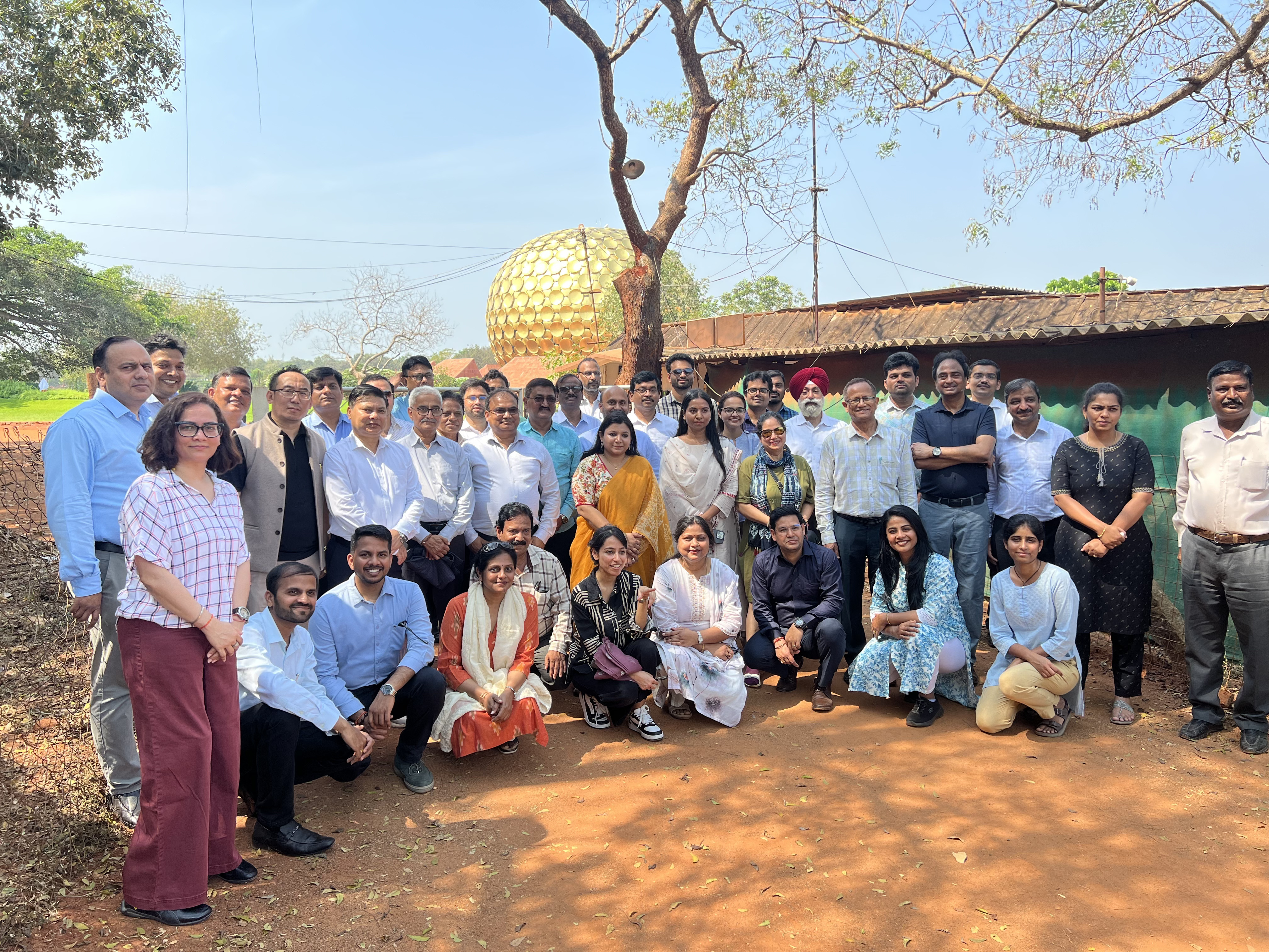 NCAP Delegation Field Visit Group Photo Auroville Matrimandir - iFOREST Past Training Session